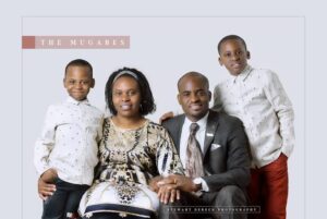 Tinashe Mugabe and his wife and kids 